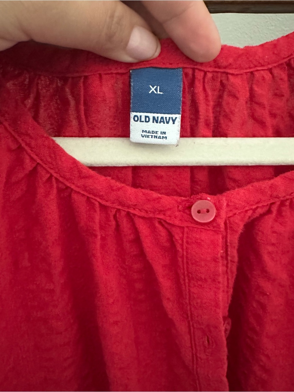 Old Navy Red Tiered Long-Sleeve Dress - Picture 2 of 3